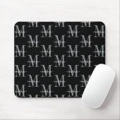 Modern Monogram Minimal Black White Muismat (Met muis)