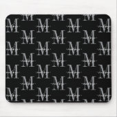 Modern Monogram Minimal Black White Muismat (Voorkant)