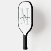 Modern Monogram Minimal Black White Pickleball Paddle (Links)
