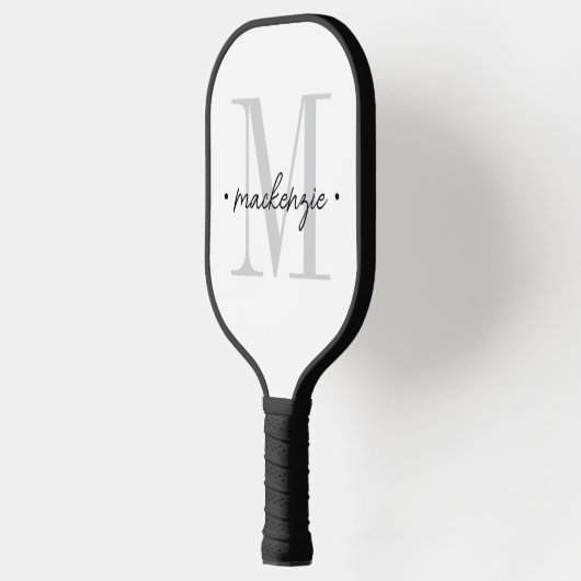 Modern Monogram Minimal Black White Pickleball Paddle (Links)