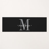 Modern Monogram Minimal Black White Yogamat (Voorkant (horizontaal))
