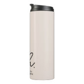 Modern Monogram Minimal Script Blush Pink Initiale Thermosbeker (Geroteerd rechts)