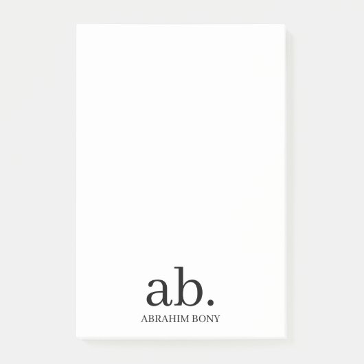 Modern Monogram Minimalist Stylish Design Post-it® Notes (Voorkant)