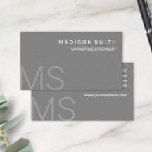 Modern Monogram Minimalistisch Grijs Professioneel