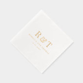 Modern Monogram minimalistisch huwelijk Folie Servetten (Rechts)
