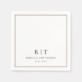 Modern Monogram minimalistisch huwelijk Servet (Voorkant)