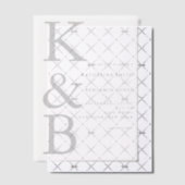 Modern Monogram minimalistisch huwelijk Vellum Uitnodigingen (Offset (Uitnodiging))