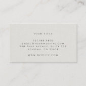 Modern Monogram Minimalistisch lichtgrijs linnen e Visitekaartje (Achterkant)