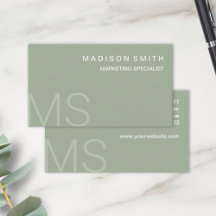 Modern Monogram Minimalistische Sage Green Profess
