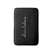 Modern monogram | Moderne zwarte tekst naam badkle Badmat (Voorkant Verticaal)