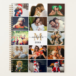 Modern Monogram & Naam 14-Fotocollage Planner