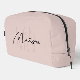 Modern Monogram Naam Script Blush Pink Toilettasje