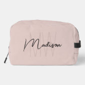 Modern Monogram Naam Script Blush Pink Toilettasje (Achterkant)