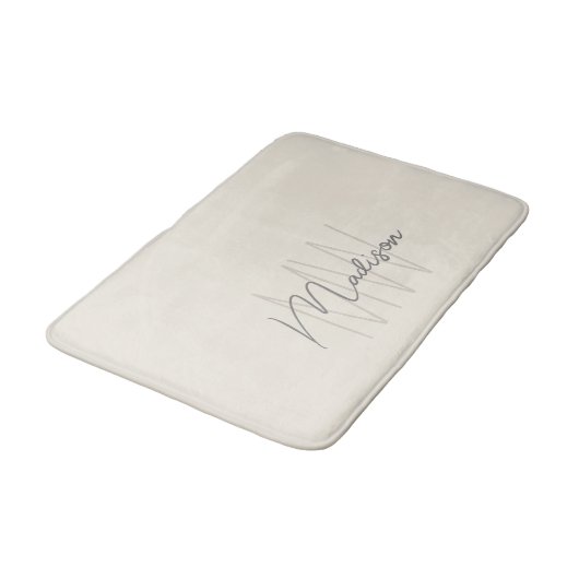 Modern Monogram Naam Script Cream Badmat (Gekanteld)