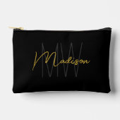 Modern Monogram Naam Script Zwart Goud Etui (Voorkant)