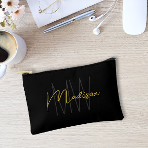 Modern Monogram Naam Script Zwart Goud Etui
