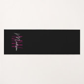 Modern Monogram Naam Script Zwart Roze Yogamat (Voorkant (horizontaal))