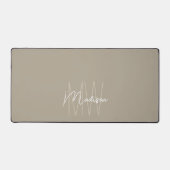 Modern monogram naamscript beige bureaumat (Voorkant)