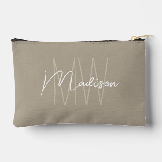 Modern monogram naamscript beige etui (Achterkant)