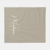 Modern monogram naamscript beige fleece deken (Voorkant (Horizontaal))