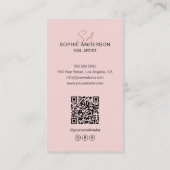 Modern Monogram Nail Artist Pink Visitekaartje (Achterkant)