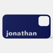 Modern Monogram Navy Blue Case-Mate iPhone Case (Achterkant (horizontaal))