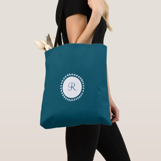 Modern Monogram Navy Blue Draagtas (Dichtbij)