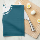 Modern Monogram Navy Blue Theedoek (Quarter Fold)