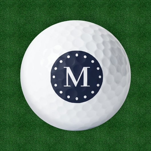 Modern Monogram Navy Blue White Golfballen