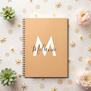 modern monogram Neutraal sinaasappel Notitieboek