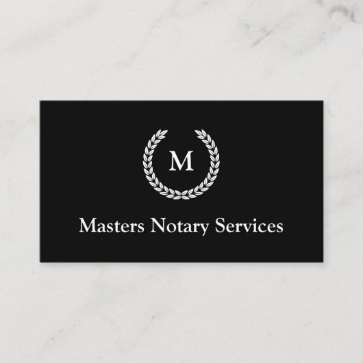 Modern monogram notarieel publiek visitekaartje (Voorkant)