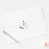 Modern monogram olijftak retouradres ronde sticker (Envelop)