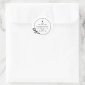 Modern monogram olijftak retouradres ronde sticker (Tas)