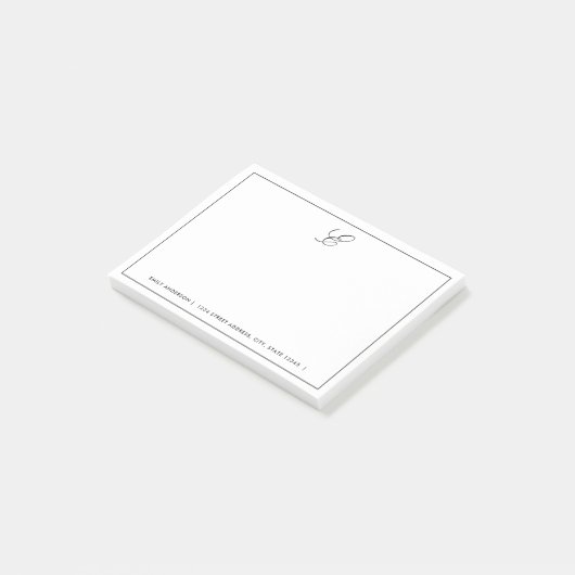 Modern monogram op maat post-it® notes (Schuin)
