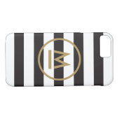 Modern Monogram op Vetgedrukte Strepen Gepersonali Case-Mate iPhone Case (Achterkant (Horizontaal))