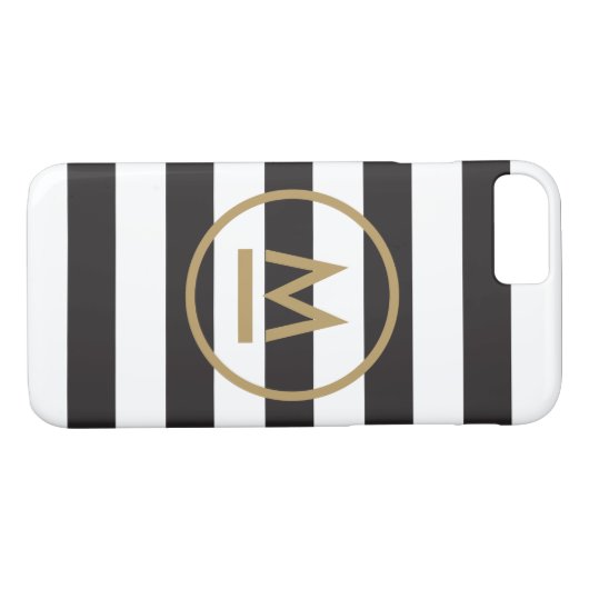 Modern Monogram op Vetgedrukte Strepen Gepersonali Case-Mate iPhone Case (Achterkant (Horizontaal))
