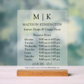 Modern Monogram or Add Logo Business Hours (Neutre)
