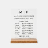 Modern Monogram or Add Logo Business Hours (Recto)