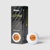 Modern Monogram Oranje Roze Golf Balls Golfballen (Verpakking)