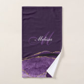 modern monogram paars en goudmage bad handdoek (Handdoek)