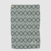 Modern Monogram Pastelgroen Patroon Golfhanddoek (Voorkant)
