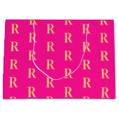 Modern Monogram Patroon Hot Pink Groot Cadeauzakje (Voorkant)