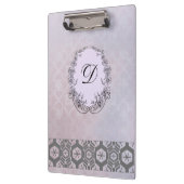 Modern Monogram Patroon Winterbloemen Klembord (Links)