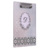 Modern Monogram Patroon Winterbloemen Klembord (Rechts)