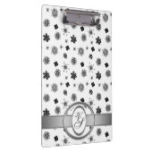 Modern Monogram Patroon Zwart-wit Klembord (Rechts)