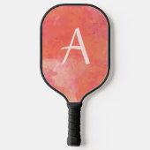 Modern Monogram Perzik Roze Pickleball Paddle (Achterkant)