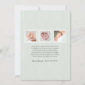 Modern Monogram Photo Birth Announcement Aankondiging (Achterkant)