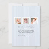 Modern Monogram Photo Birth Announcement Aankondiging (Achterkant)
