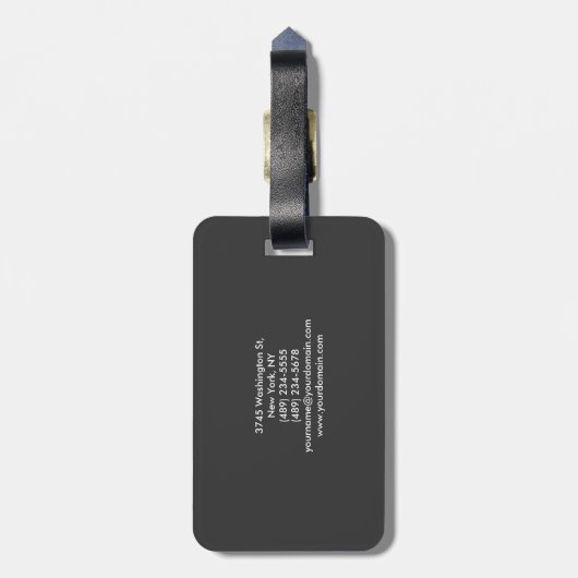 Modern Monogram Plain Grey Trendy Bagagelabel (Achterkant verticaal)