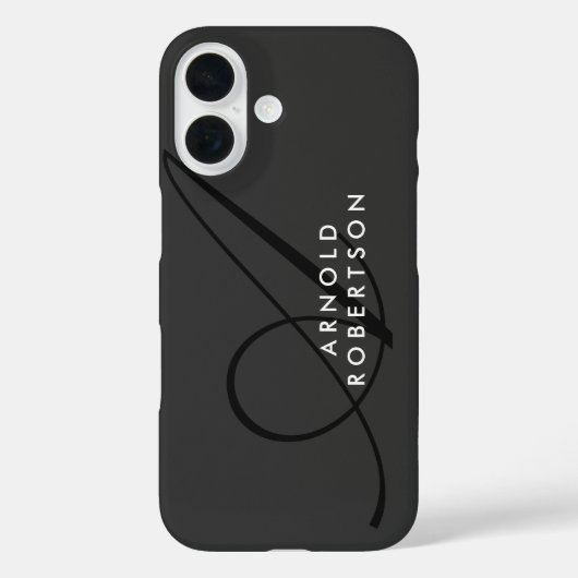 Modern Monogram Plain Grey Trendy Case-Mate iPhone Case (Achterkant)